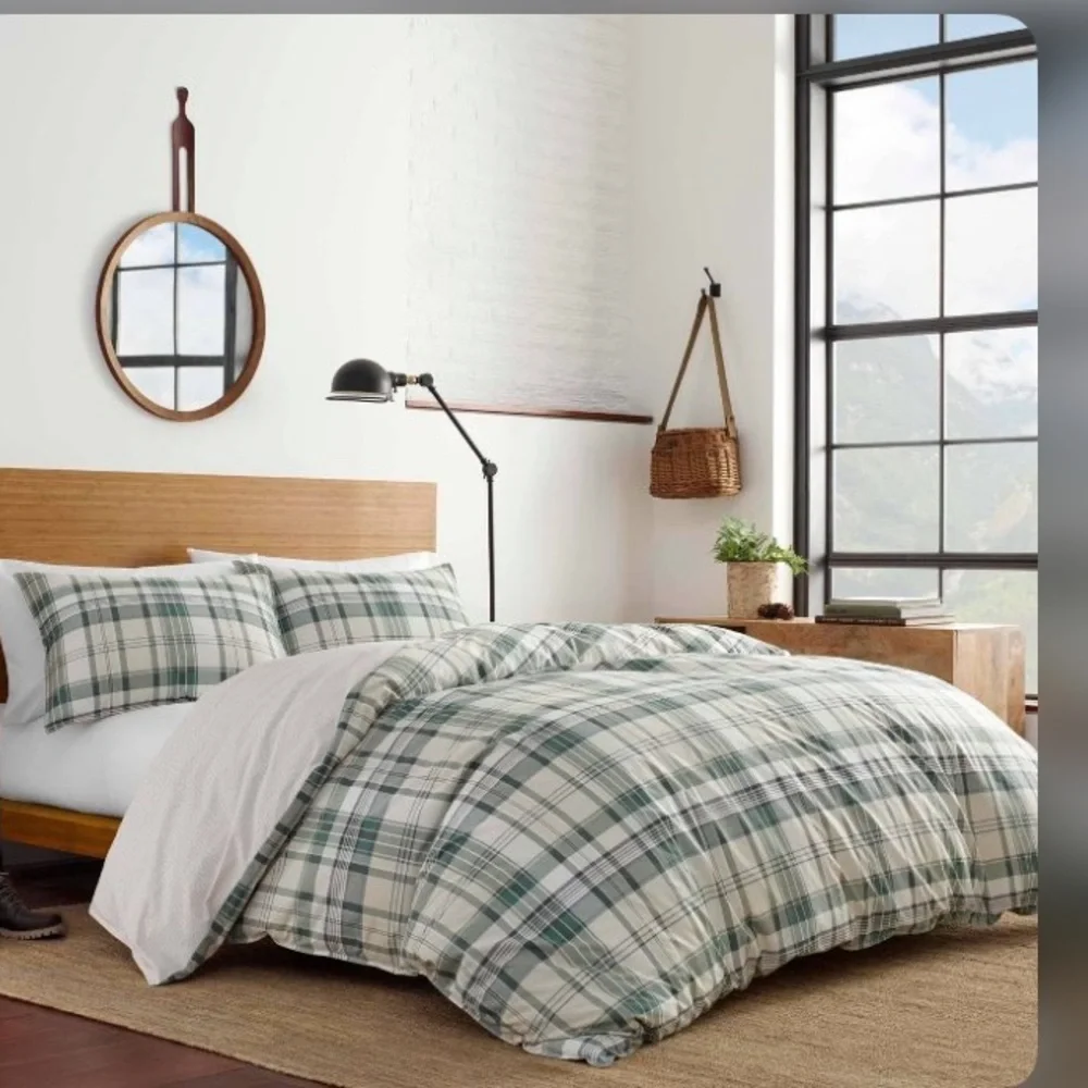 New Eddie Bauer - Timbers Plaid Reversible Duvet Cover